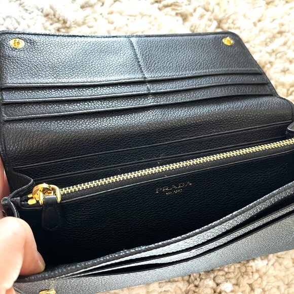 Prada Black Leather Long Wallet (Authentic, Calfskin) - Picture 6 of 16